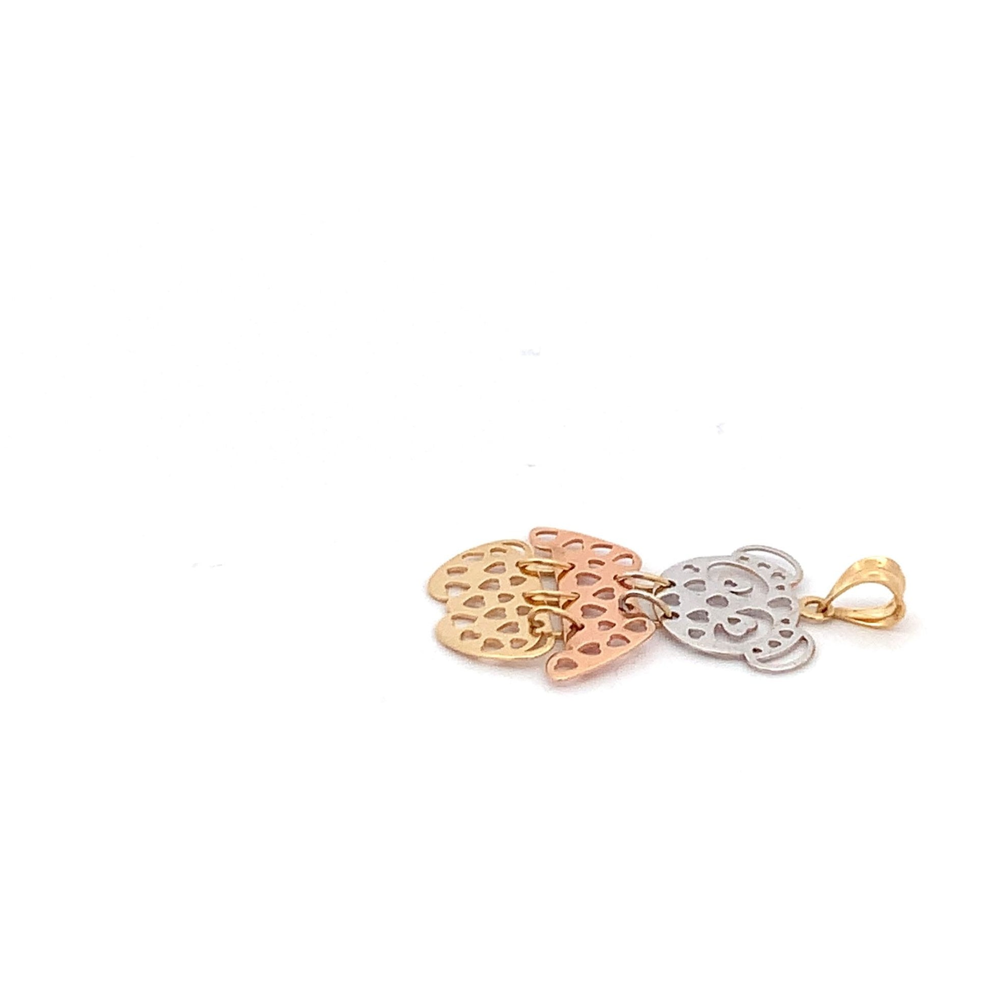 18K Gold Pendant Tricolor White Yellow Rose Gold 1.75 grams - Rafant
