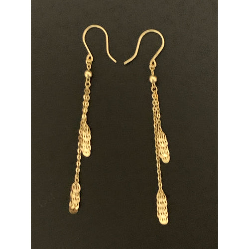 18K Gold Earrings Dangling 1.38 grams - Rafant
