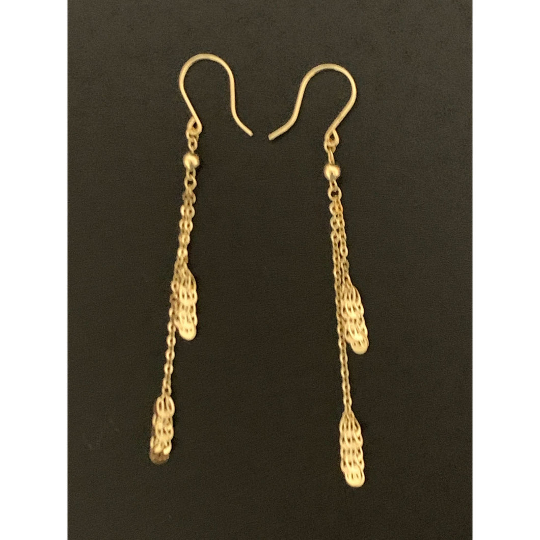 18K Gold Earrings Dangling 1.38 grams - Rafant