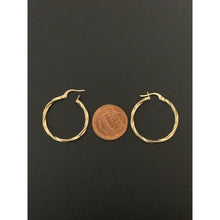 Load image into Gallery viewer, 18K Gold Earrings Hoops Loops Twist 1.27 grams - Rafant
