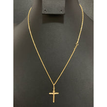 Load image into Gallery viewer, 18K Gold Necklace Chain 17.50 inches with Cross Pendant 1.57 grams - Rafant
