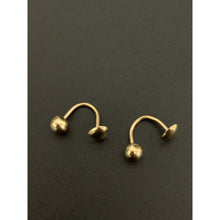 Load image into Gallery viewer, 18K Gold Earrings Cuff Heart Ball Pendant 1.27 grams - Rafant
