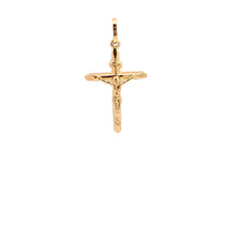 Load image into Gallery viewer, 18K Yellow Gold Pendant Cross Jesus Christ Religious 1.19 grams - Rafant
