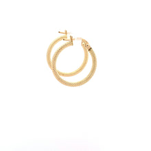 Load image into Gallery viewer, 18K Yellow Gold Earrings Hoops Small Textured 1.23 grams - Rafant
