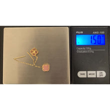 Load image into Gallery viewer, 18K Gold Earrings Threader Mother of Pearl Pink 1.50 grams - Rafant
