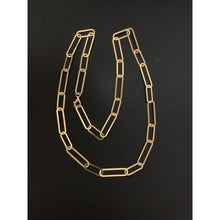 Load image into Gallery viewer, 18K Yellow Gold Necklace Chain Paperclips 17.5 inches - Rafant
