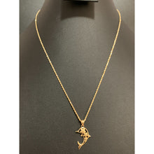 Load image into Gallery viewer, 18K Gold Necklace Chain 17.75 inches with Dolphin Pendant With Defects Chain Kinks - Rafant
