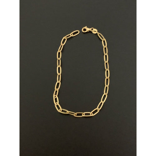 18K Gold Bracelet Paperclip Chain Link 2 grams 7.5 inches - Rafant