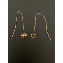 Load image into Gallery viewer, 18K Gold Earrings Threader Heart 0.68 grams - Rafant
