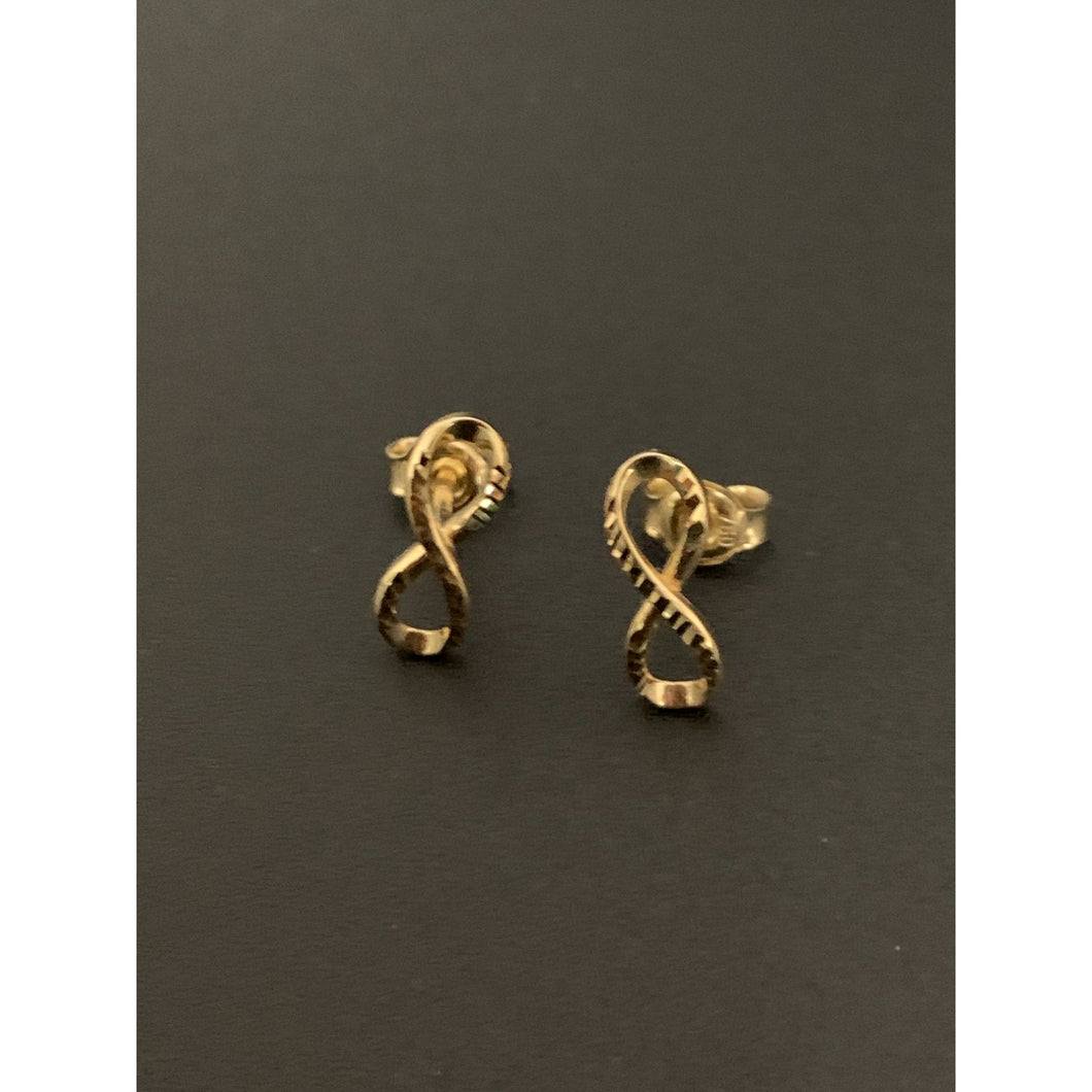 18K Gold Earrings Infinity 1.46 grams Small - Rafant