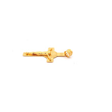 Load image into Gallery viewer, 18K Yellow Gold Pendant Cross Jesus Christ Religious 1.54 grams - Rafant
