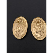 Load image into Gallery viewer, 18K Gold Woman Lady Stud Earrings Oval - Rafant
