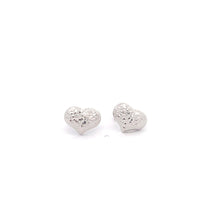 Load image into Gallery viewer, 18K White Gold Earrings Stud Heart 1.12 grams - Rafant
