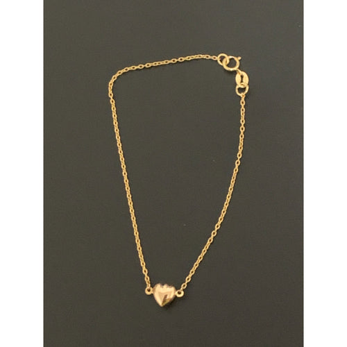 18K Gold Bracelet Heart 1.01 grams Size 6.5 inches - Rafant