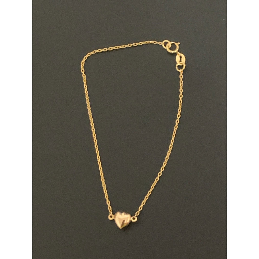 18K Gold Bracelet Heart 1.01 grams Size 6.5 inches - Rafant