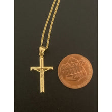 Load image into Gallery viewer, 18K Gold Necklace Chain 17.75 inches with Jesus Christ Pendant 1.37 grams - Rafant
