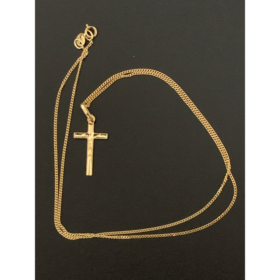 18K Saudi Gold Necklace Chain 17.75