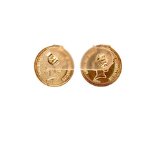 Load image into Gallery viewer, 18K Yellow Gold Stud Earrings Round Circle - Rafant
