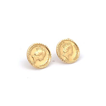 Load image into Gallery viewer, 18K Yellow Gold Stud Earrings Round Circle - Rafant
