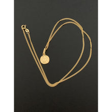 Load image into Gallery viewer, 18K Gold Necklace Chain 17.50&quot; with Circle Round Sacred Heart Pendant 2.16 grams - Rafant
