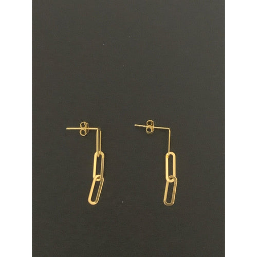 18K Gold Earrings Paperclip Post 0.70 grams - Rafant