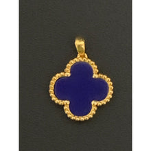 Load image into Gallery viewer, 18K Gold Pendant Blue Lapis Clover Flower Pendant 1.20 grams - Rafant
