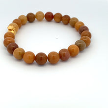 Load image into Gallery viewer, 24K Gold Money Bag Lucky Charm Bracelet Gemstones Natural Golden Jade 8mm - Rafant
