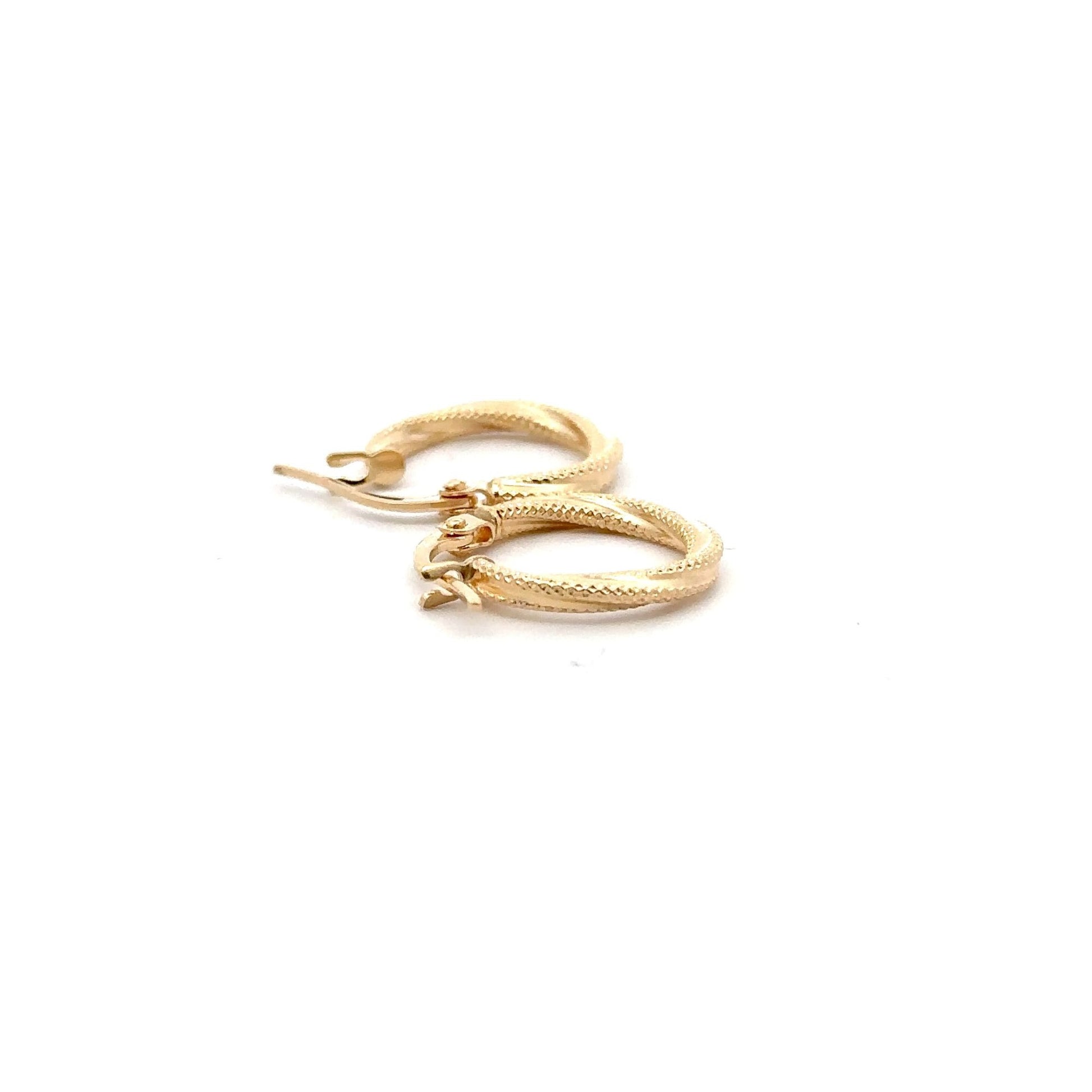 18K Yellow Gold Earrings Hoops Small 0.84 grams - Rafant
