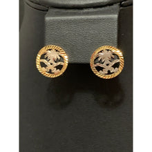 Load image into Gallery viewer, 18K Gold Earrings Stud Round Circle 2.27 grams White Yellow Gold - Rafant
