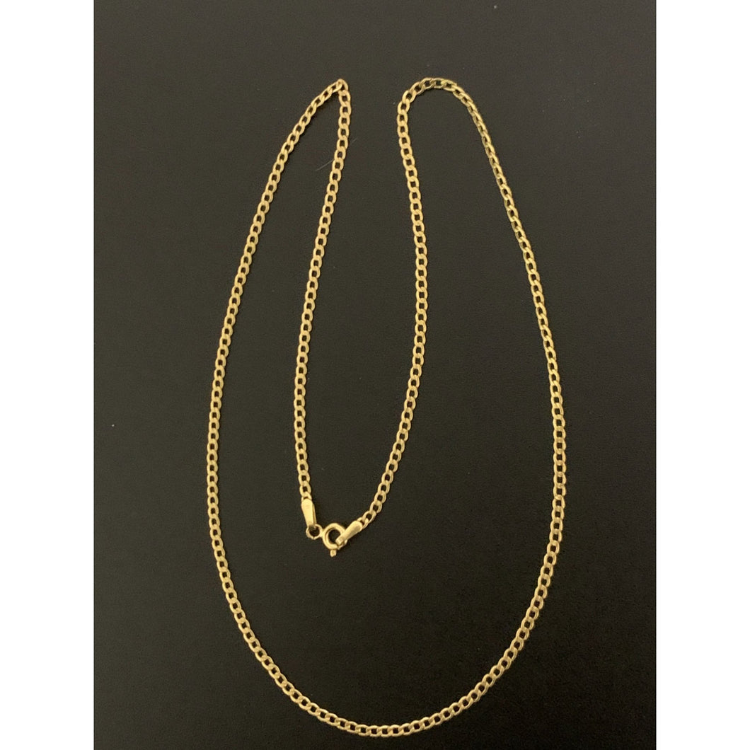 18K Gold Necklace Chain Curb 18 inches 1.83 grams - Rafant