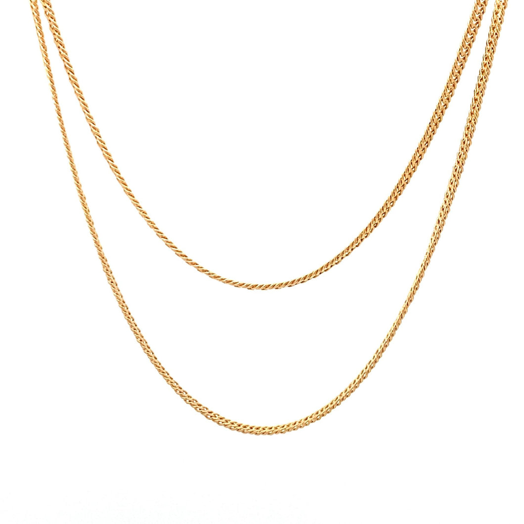 18K Yellow Gold Necklace Chain Curb 2.48 grams 20 inches Women - Rafant