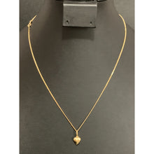 Load image into Gallery viewer, 18k Gold Necklace Curb Chain 17.75 inches with Puffed Heart Pendant - Rafant
