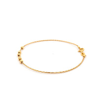 Load image into Gallery viewer, 18K Yellow Gold Bracelet Soft Bangle Beads Size 6.75 inches - Rafant
