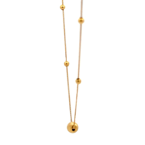 18K Gold Necklace Chain 18 inches Charms Beads 0.82 grams - Rafant