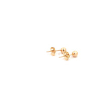 Load image into Gallery viewer, 18K Yellow Gold Earrings Stud Ball Very Tiny Very Lightweight 0.84 grams - Rafant
