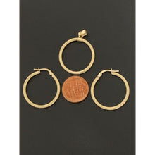 Load image into Gallery viewer, 18K Gold Earrings Hoops Loops with Pendant Set 2.66 grams - Rafant
