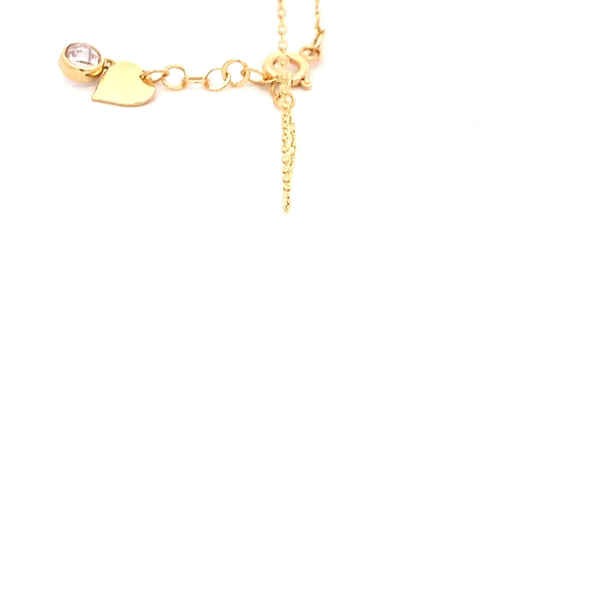 18K Yellow Gold Necklace Chain Heart beat 15 inches 2.59 grams - Rafant