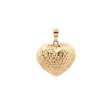 Load image into Gallery viewer, 18K Yellow Gold Pendant Puffed Heart Textured 1.67 grams - Rafant
