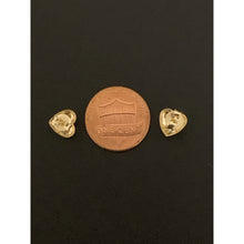 Load image into Gallery viewer, 18K Gold Earrings Stud Heart Small Lightweight 1.13 grams Two Tone - Rafant
