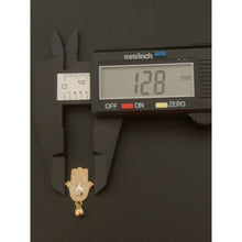 Load image into Gallery viewer, 18K Gold Pendant Hand of Fatima Cubic Zirconia 1.25 grams - Rafant
