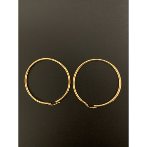 18K Gold Earrings Hoops Loops Extra Large 3.27 grams - Rafant
