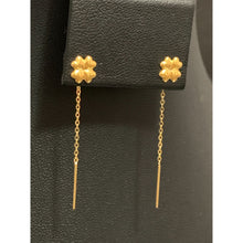 Load image into Gallery viewer, 18K Gold Earrings Threader Flower Tiny 0.35 grams - Rafant

