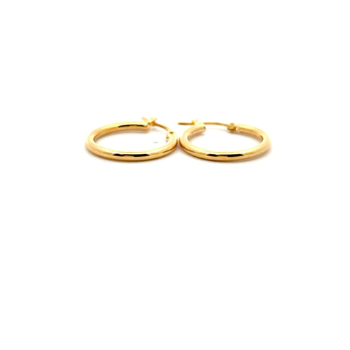 18K Gold Earrings Hoops Polished 1.13 grams - Rafant