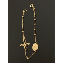 Load image into Gallery viewer, 18K Gold Bracelet Rosary Mother Mary Cross 2.16 grams 7.25 inches - Rafant
