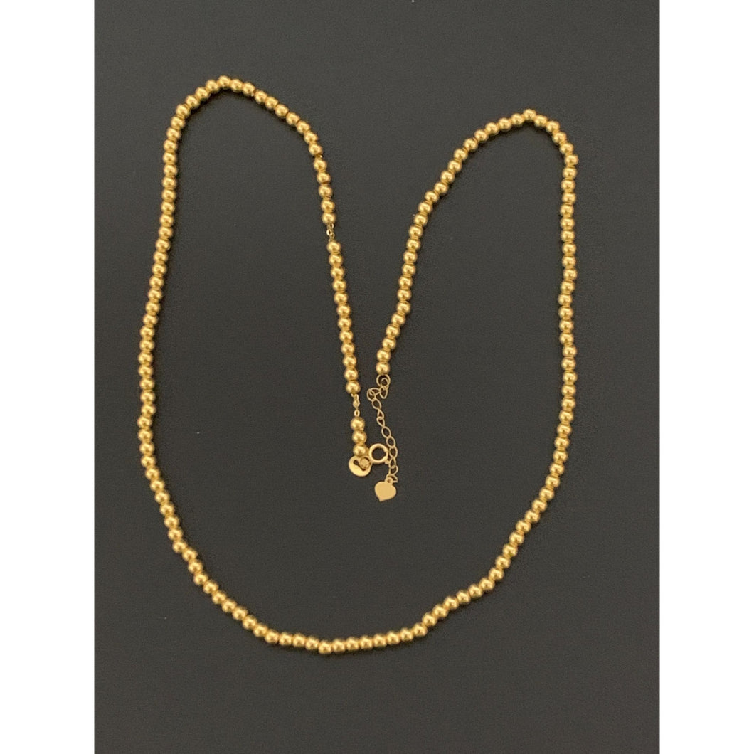 18K Gold Necklace Beads Tiny Balls 16 inches 2.84 grams - Rafant