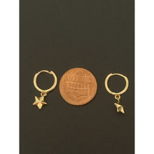 Load image into Gallery viewer, 18K Gold Earrings Hoops Star Charm 1.22 grams Small - Rafant

