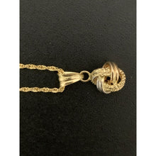 Load image into Gallery viewer, 18K Gold Necklace Chain 18 inches Twisted Knot Pendant 1.46 grams - Rafant
