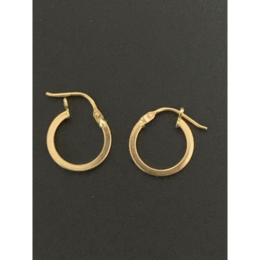 18K Gold Earrings Hoops Loops Small 0.91 grams - Rafant