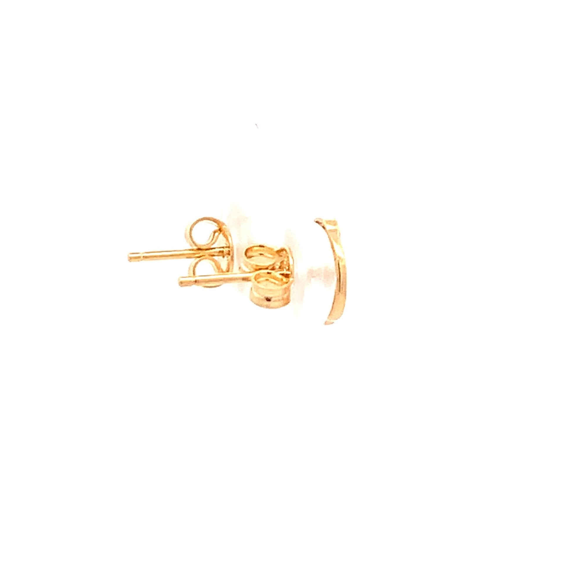 18K Yellow Gold Earrings Stud Love Heart Tiny 1.26 grams - Rafant