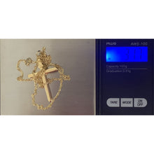 Load image into Gallery viewer, 18K Saudi Gold Necklace 19.50" Chain w/ Cross Pendant - Rafant
